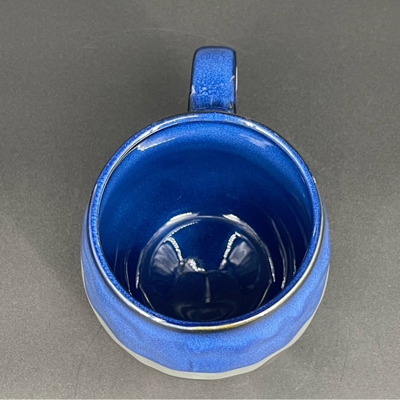 Potter's Corner Jayde Dip Royal Blue Dye Coffee Mug Hammered Bulb 16oz - Picture 5 of 10